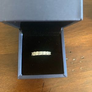 Sterling silver white sapphire stone band